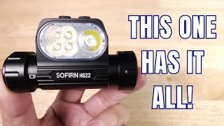 ALL NEW DESIGN SOFIRN HS22 EDC OUTDOOR HEADLAMP REVIEW DUAL BEAM/COLOR 2500 LUMENS! ALL IN ONE LIGHT