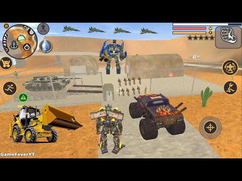 Vegas Crime Simulator (Transformer Monster Truck with Car Truck)Army Base Camp - Android Gameplay HD