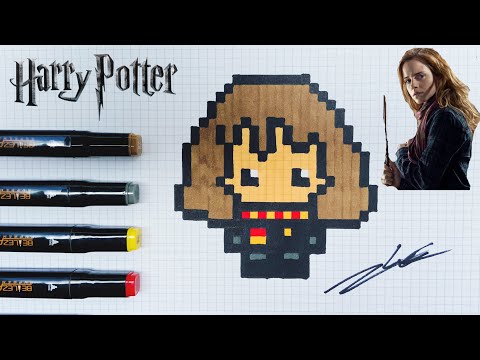 TUTO DESSIN PIXEL ART HERMIONE HARRY POTTER / HOW TO DRAW HERMIONE HARRY POTTER PIXEL ART #3