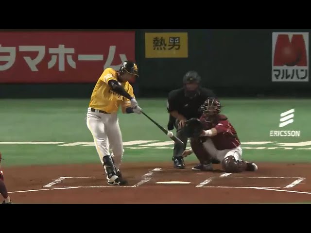 【1回裏】ホークス・柳田が左中間を完璧に破る同点タイムリー2ベース!! 2015/9/4 H-E