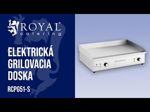 Video - Elektrická grilovacia platňa - 727 x 420 mm - Royal Catering - hladká - 4400 W