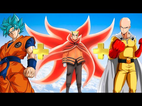 Naruto Baryon Mode + Goku SSJB + Saitama vs All