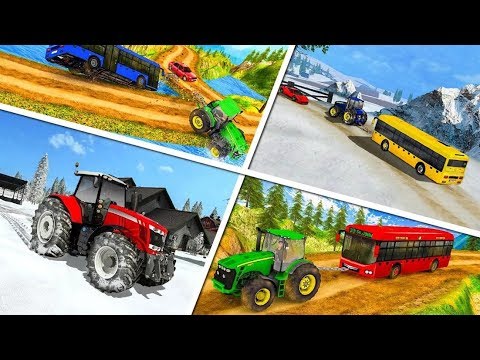Chained Tractor Towing Bus Adroid Gameplay HD