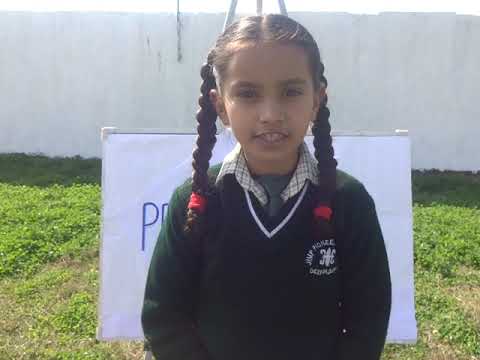 Fameeda student of class- I presenting  thoughts and feelings effectively.