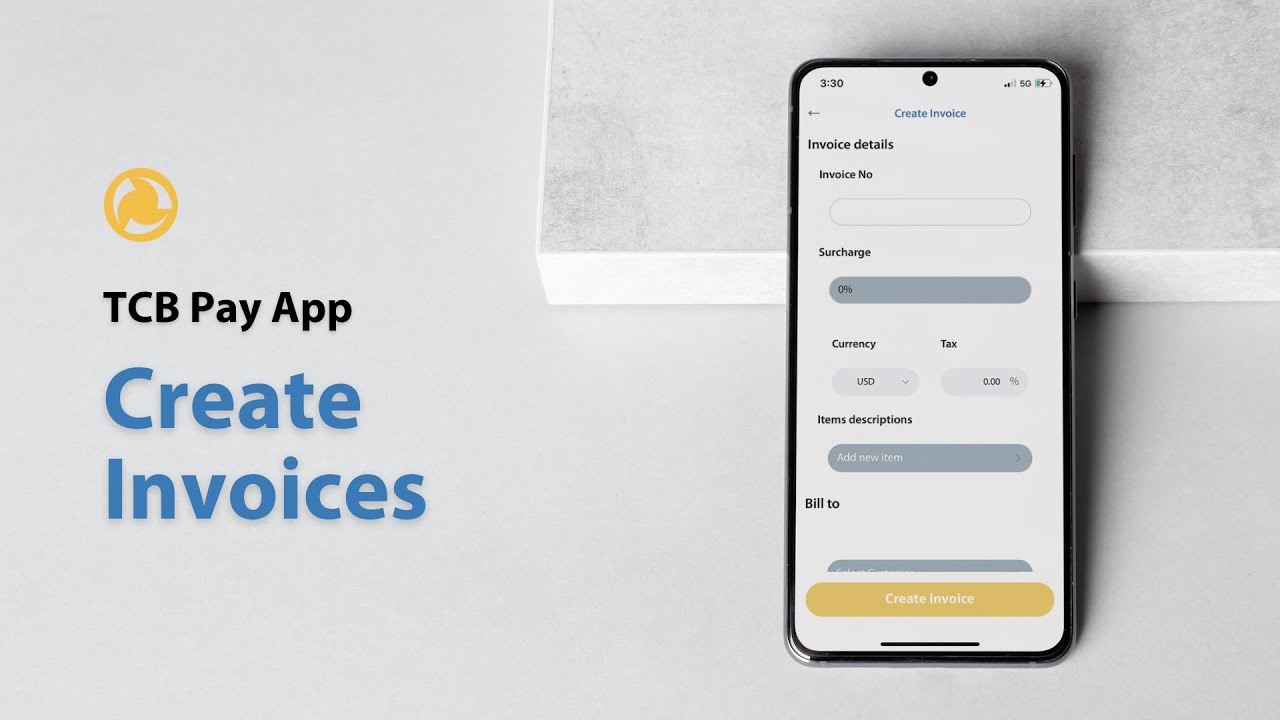 Create Invoices with TCB Pay App