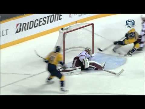 Mike Smith Two Big Saves vs Nashville Predators 2/14/13