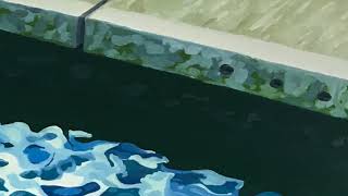 Painting 'Battered Fish' for the Seize the Light Exhibition @ Black Door Gallery