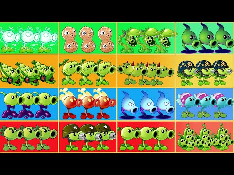 Pvz 2 Challenge - All PEA Plants LEVEL 1 Power Up Battlez - Who 's Strongest Plant ？