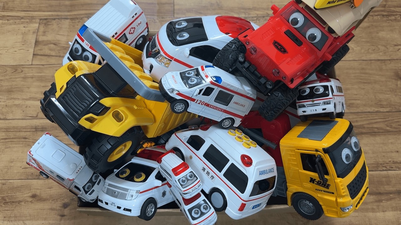 救急車と黄色いトラックが坂道を緊急走行テストします⭐️#３３６