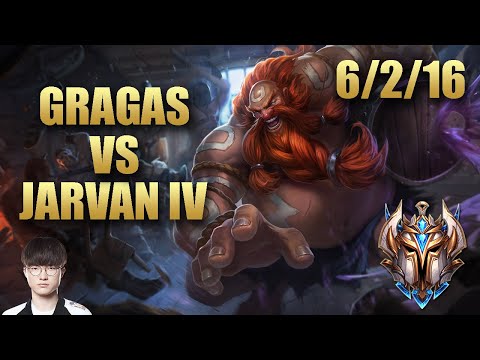 SKT T1 Faker Gragas Jungle Vs Jarvan IV - KR Challenger Match Summary Patch 9.20