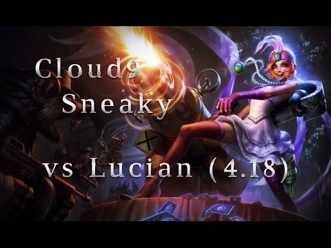 C9 Sneaky Jinx ADC vs Lucian Season 4 (4.18) League of Legends LoL Pro SoloQ