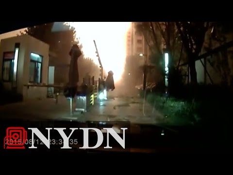 Tianjin Dash Cam Footage Shows Explosion Close Up