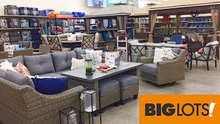 BIG LOTS PATIO FURNITURE CHAIRS TABLES SUMMER HOME DECOR SHOP WITH ME SHOPPING STORE WALK THROUGH 4K