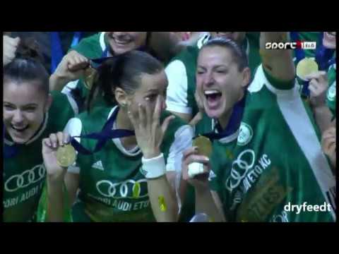 Női kézilabda BL Final4 döntő - Győri Audi ETO KC-Vardar Skopje 27-26 (Meccs utolsó percei,ünneplés)