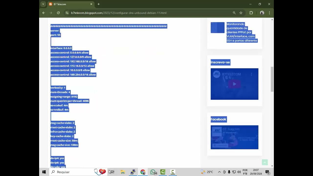 como configurar dns unbound debian 12