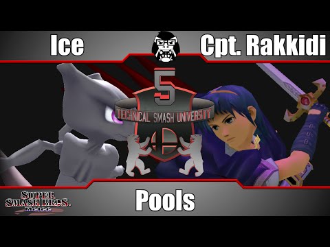 TSU5 - Ice (Mewtwo, Roy) Vs. Cpt. Rakkidi (Marth) - Pools - Super Smash Bros. Melee