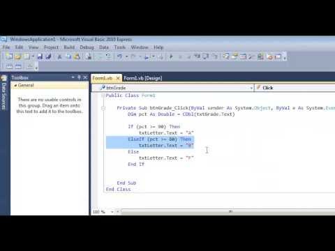 IF Statements, ElseIF and Else (Decision Structures) - VB.Net Tutorial