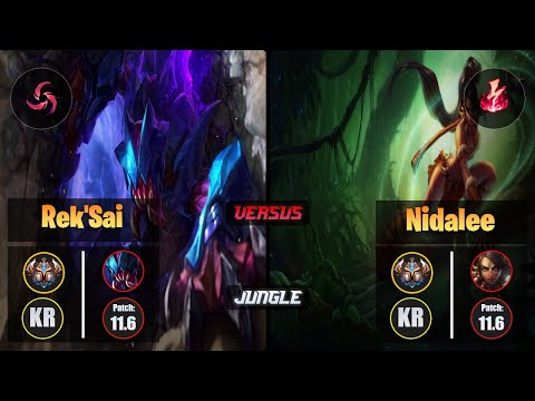 Challenger REK'SAI [Hail of Blades] (Jungle) VS  NIDALEE - Challenger KR Patch 11.6