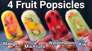Healthy Popsicle Recipe 4 ways Kids Dessert Snacks | Make Your Own Homemade Fruit Ice Popsicles