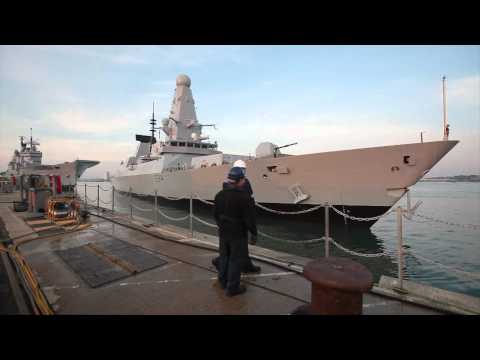 BAE Systems - HMS Diamond Type 45 Destroyer 1st Entry To Portsmouth Harbour [1080p]