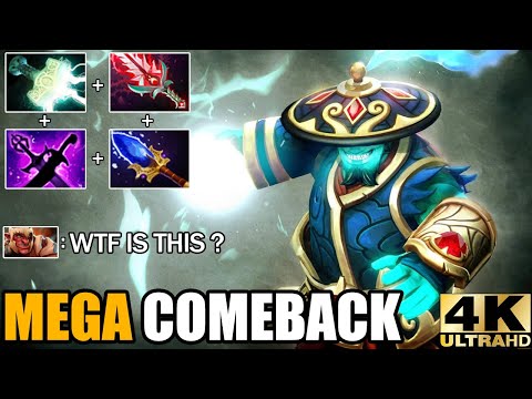 Crazy Build Mjollnir Storm Spirit Defend Mega Creeps Epic Comeback 7.29 Dota 2