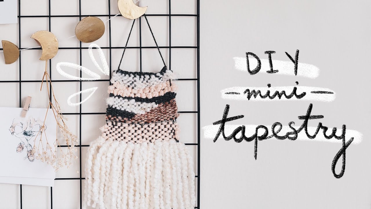 DIY mini tapestry (using a cardboard loom)