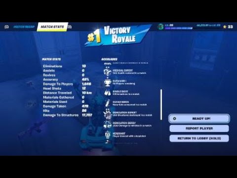 Fortnite - 1st Victory crown this season. 10 eliminations