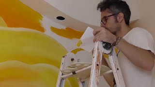 Rosa dipinta su parete - Murales Foggia