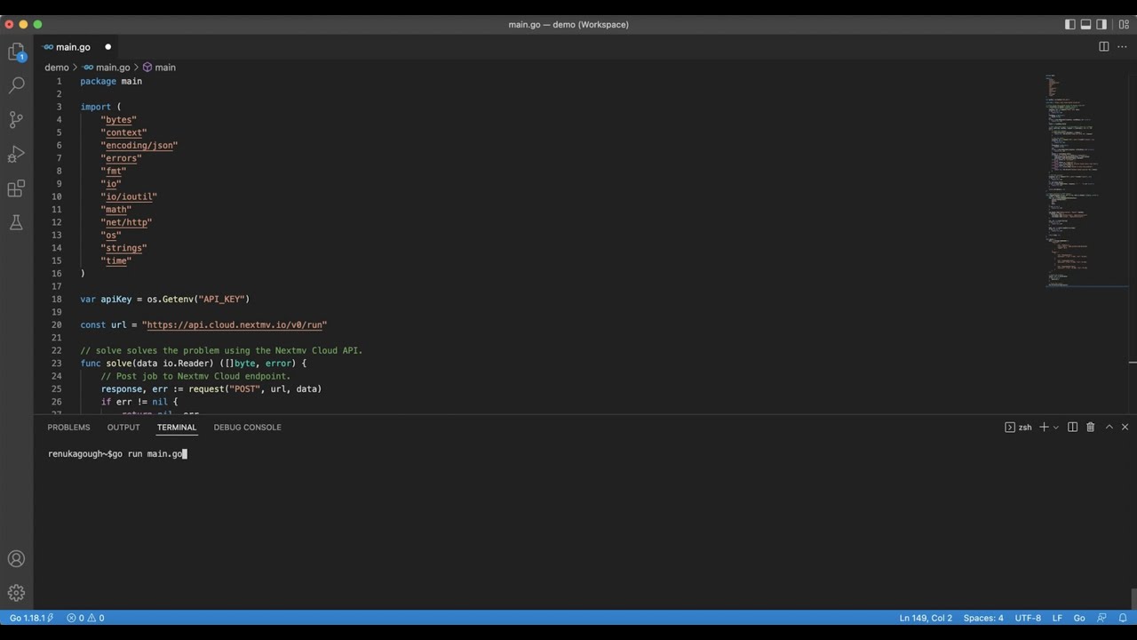 Solve a route optimization problem (VRP / CVRP) using Go and Nextmv Cloud