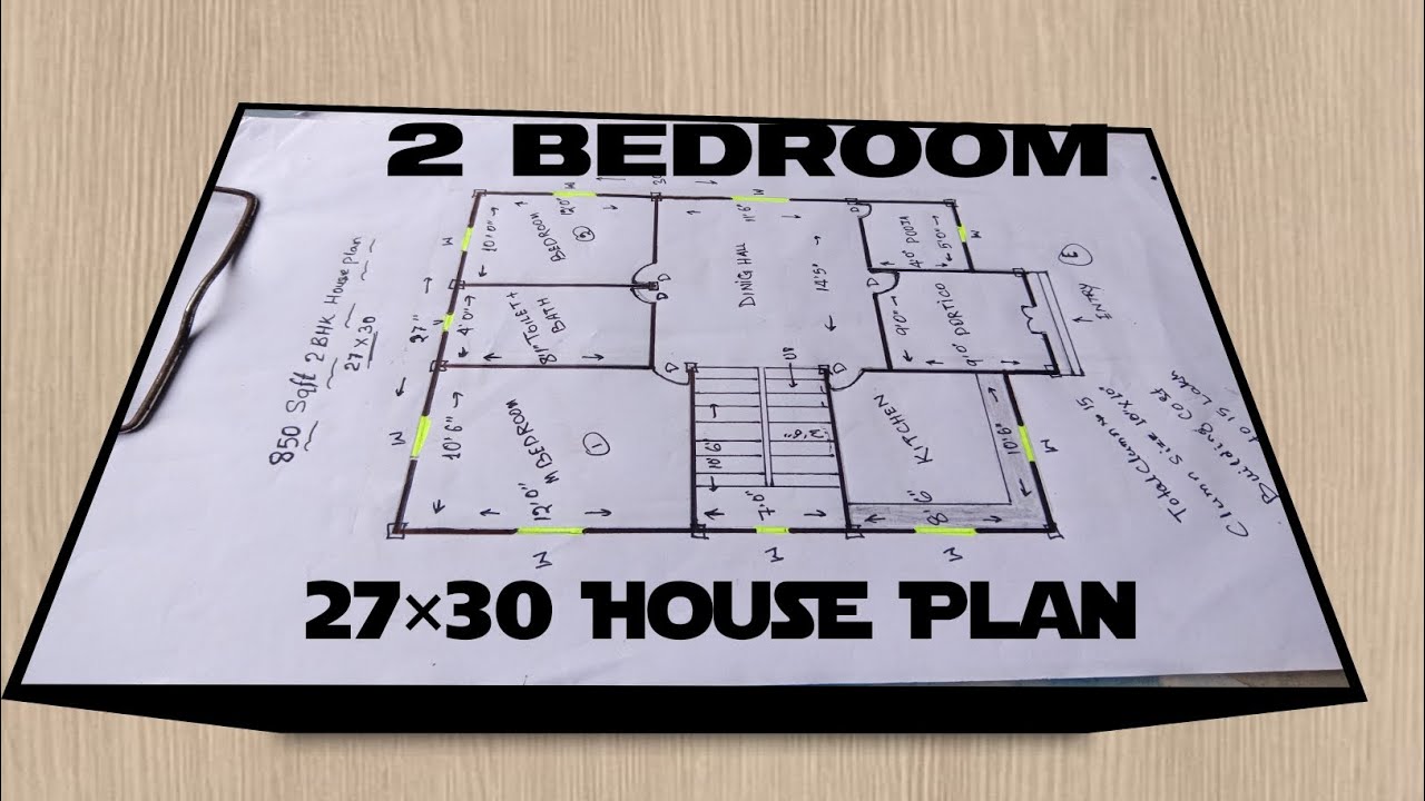 2 BHK small house plan | Maximize Space & Style | 27×30 House Plan 