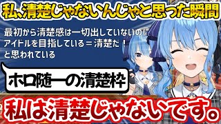 一度も清楚だと言ってないのに勝手に清楚なイメージが付いてしまい全否定するすいちゃん【ホロライブ 切り抜き動画 Vのから騒ぎ 因幡はねる】