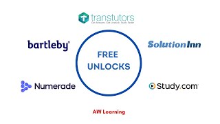 Free Study.com, Solutioninn, Bartleby, Numerade and Transtutors Unlocks  2022 | #AWLearning #unlock