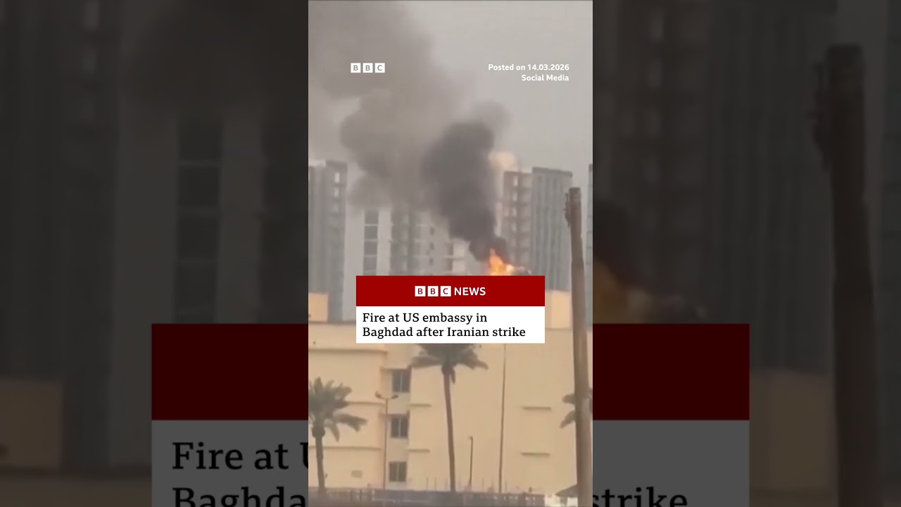 Video | Fire at US embassy in Baghdad after Iranian strike. #BBCNews