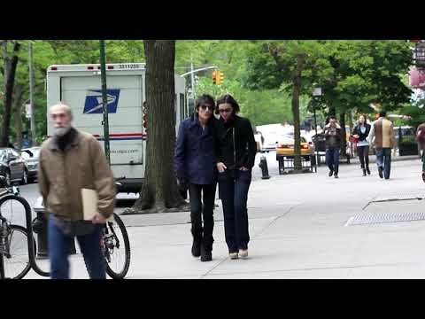 Rolling Stones' Ronnie Wood and his wife Sally Wood wander around Soho in New York City