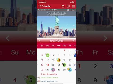 US Calendar 2026
