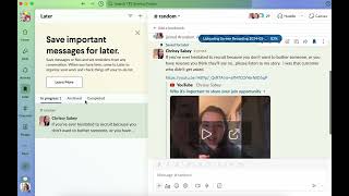 How to save a message for later in Slack - Team Workgroup Training
