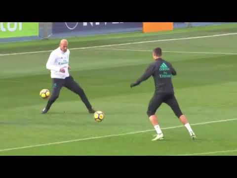 Cristiano Ronaldo and Zinedine Zidane played tricky combination during training
