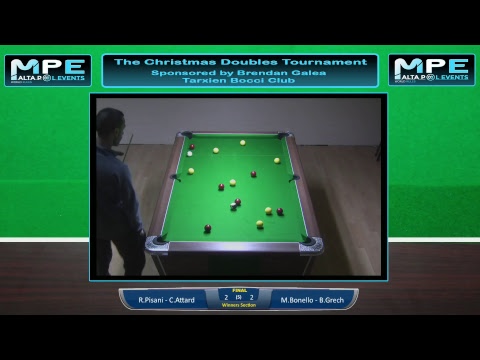 The Christmas Doubles Tournament FINAL - Ryan Pisani & Clayton Attard   VS  Marco Bonello & Brian Gr