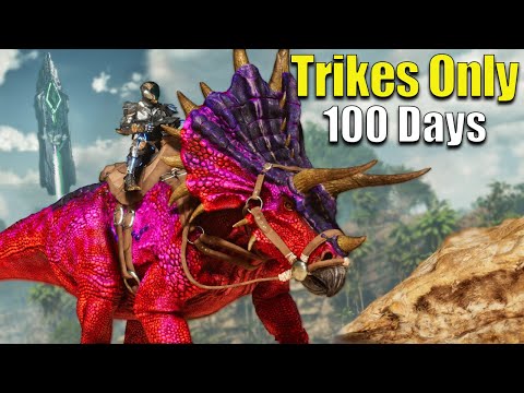 I Have 100 Days with Only Trikes | ARK: Survival Ascended