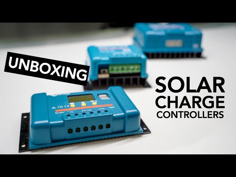 Unboxing of small(ish) solar charge controllers and overview of features. Victron PWM and MPPT [4K]