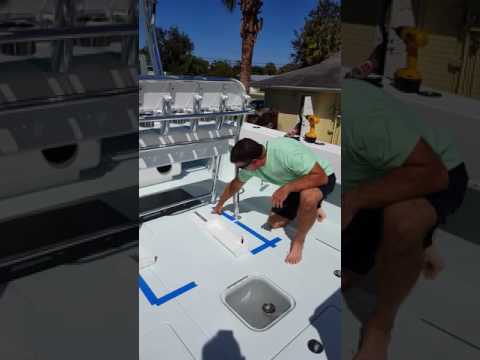 Installing a cooler slide from Birdsall Marine.