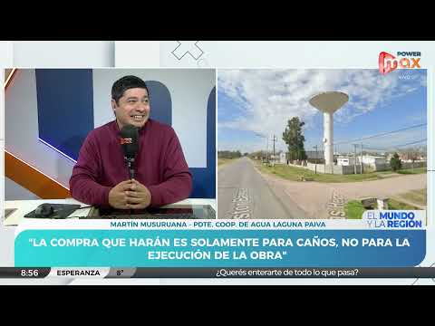 Avanza una obra histórica para la red de agua potable en Laguna Paiva: Martín Musuruana, Pdte. Coop.