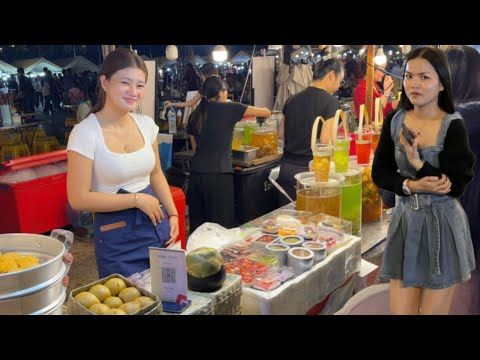 HAPPY NEW YEAR 2026! Walking Tour in CAMBODIAN Street Food - Phnom Penh at Riverside Night Market