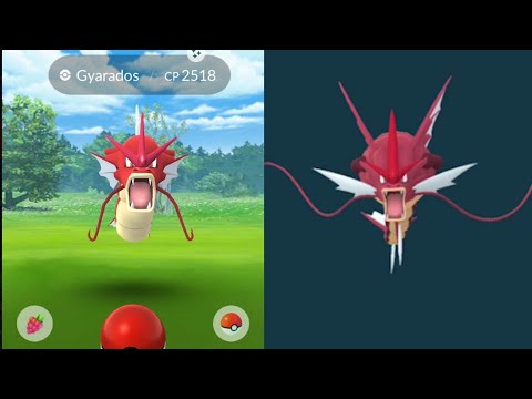 Shiny Magikarp evolves into Mega Gyarados. New Mega Energy.