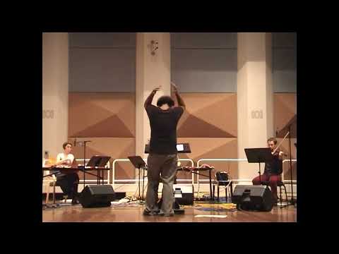 Twitch (2003) for amplified quintet, Iwaki Auditorium, Melbourne, 2004, by Anthony Pateras