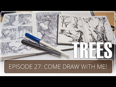 Draw simple, quick and moody trees in minutes (Pen & Ink Tutorial - Ep. 27)