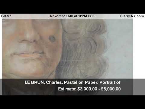 LE BRUN, Charles. Pastel on Paper. Portrait of