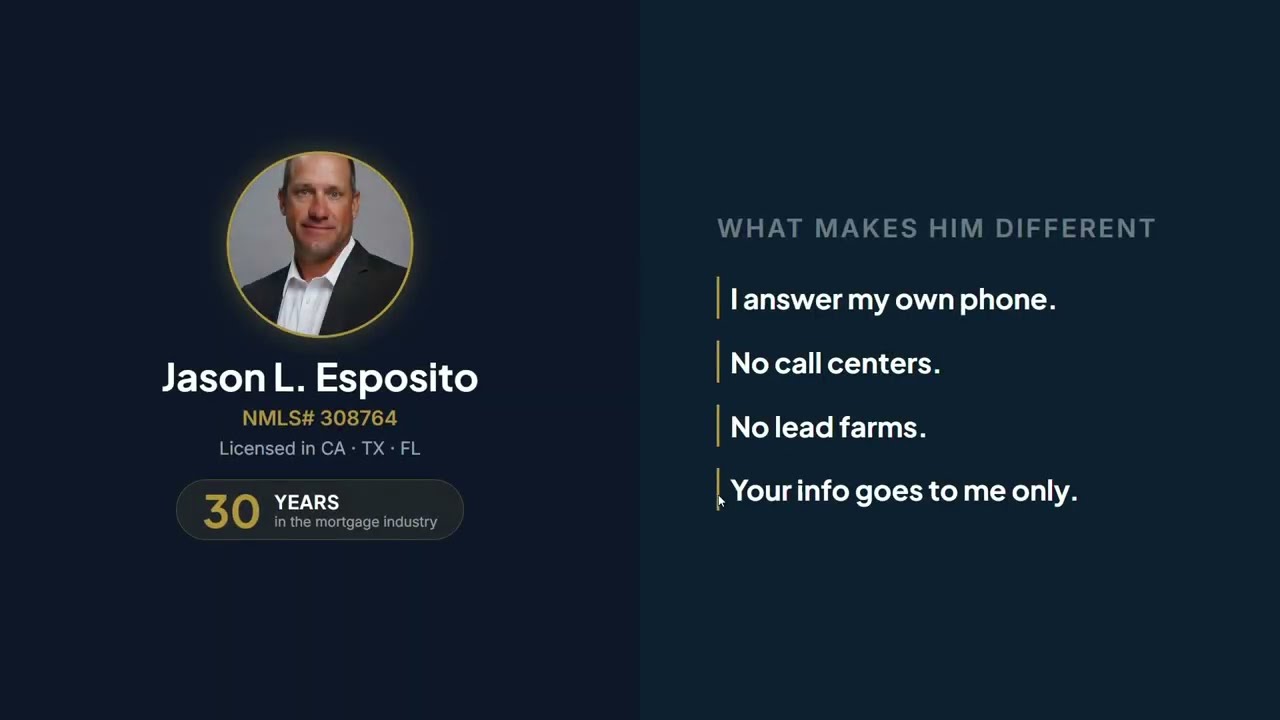 VA Loans with No Spam Calls | Jason Esposito | NMLS# 308764