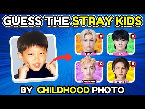 Guess STRAY KIDS Member Childhood Photo! | K-Pop Quiz Game ❤️🖤