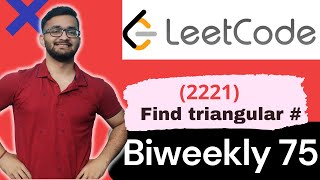 YouTube video '2221. Find Triangular Sum of an Array  || Leetcode BiWeekly Contest 75 || Leetcode 2221'